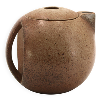 Théière moderniste en céramique grès de Michel Lévêque, années 50