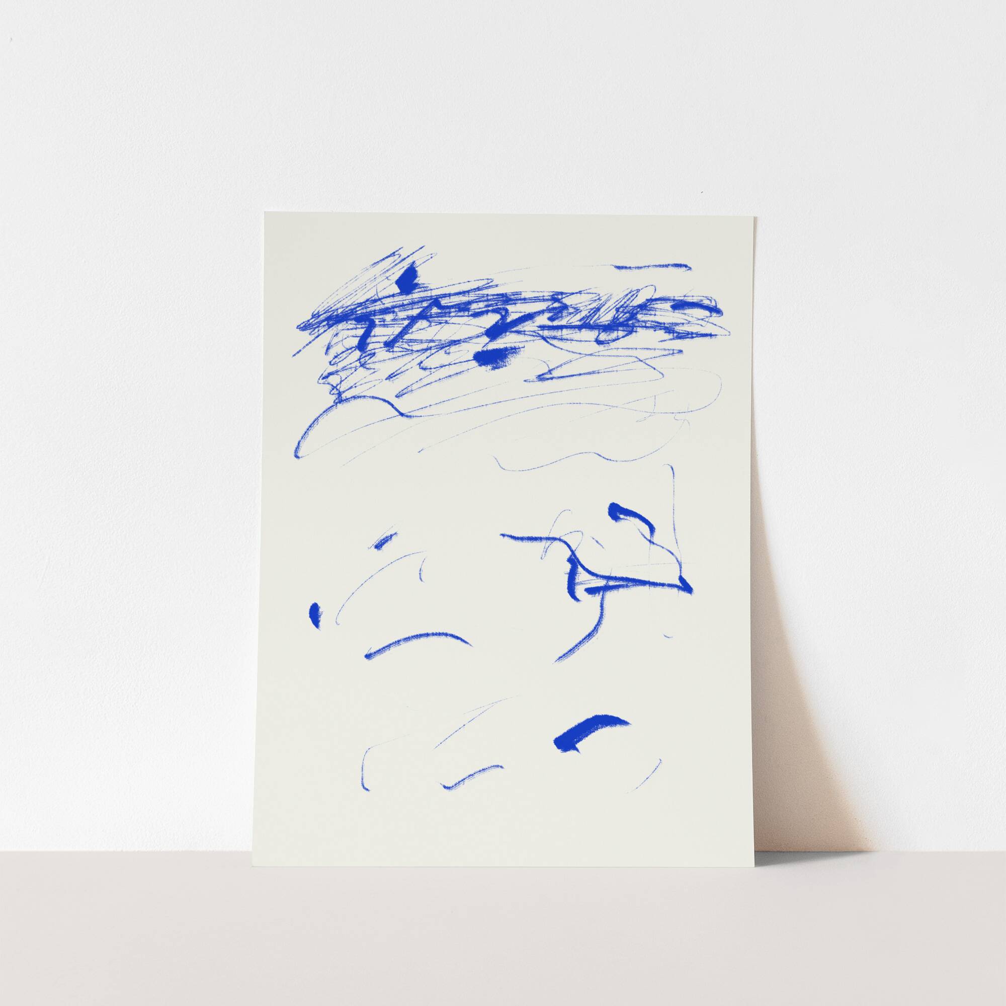 Abstract blue painting giclee print