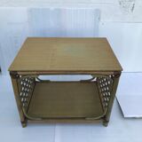 Wicker rattan coffee table 60s-70s