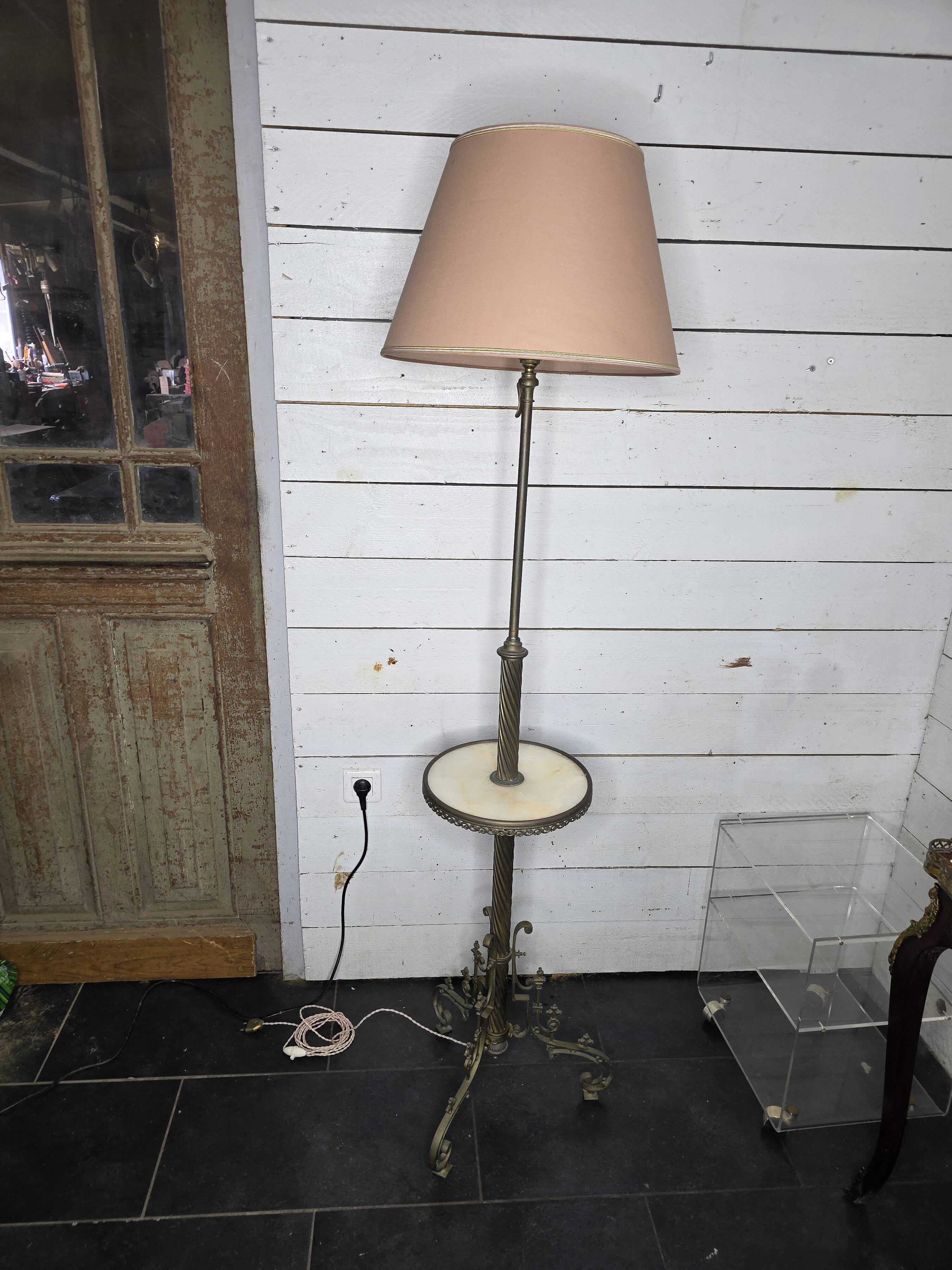 Napoleon III floor lamp in bronze and brass