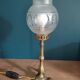 Bedside lamp living room globe glass sandblasted base brass old vintage dp 0322015