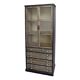 Display cabinet – Vintage sideboard with wooden drawers and glass doors