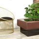 Table basse cuir et verre noir