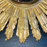 Sun Wall Lamp (70 cm) - Witch's Mirror, Gilded Carved Wood, ca 1950