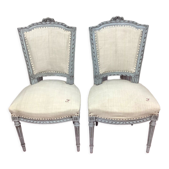 Paire de chaise ancienne Style Louis XVI entièrement rénovée