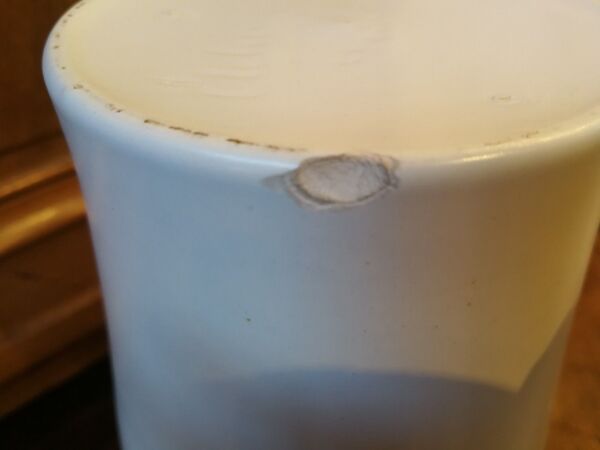 Pichet à orangeade Elchinger  blanc et vert céramique Axe