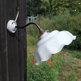 Ceramic wall lamp and glass