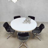 Midcentury dining office set Tecno 'Modus' chairs