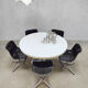 Midcentury dining office set Tecno 'Modus' chairs