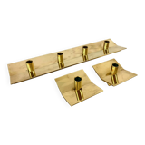 3 Scandinavian brass candlesticks, Pierre Forssell, Skultuna, Sweden, 1960s