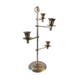 Bougeoir chandelier 4 branches mobiles design années 70