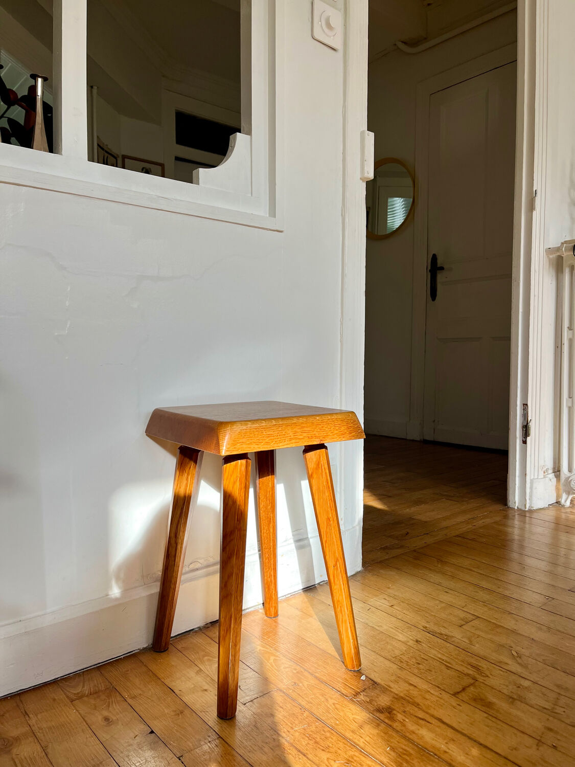Elm stools by Pierre Chapo