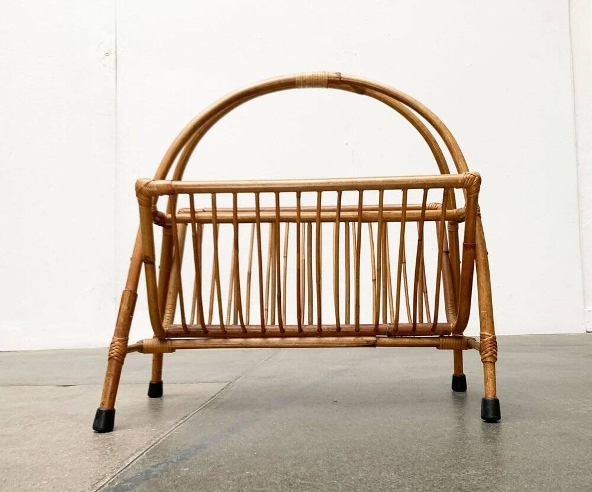 Mid-century bamboo magazine rack, 1960s
