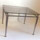 Steel coffee table and tempered glass 70s