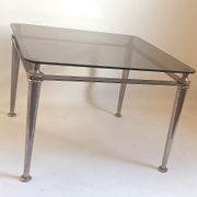 Steel coffee table and tempered glass 70s