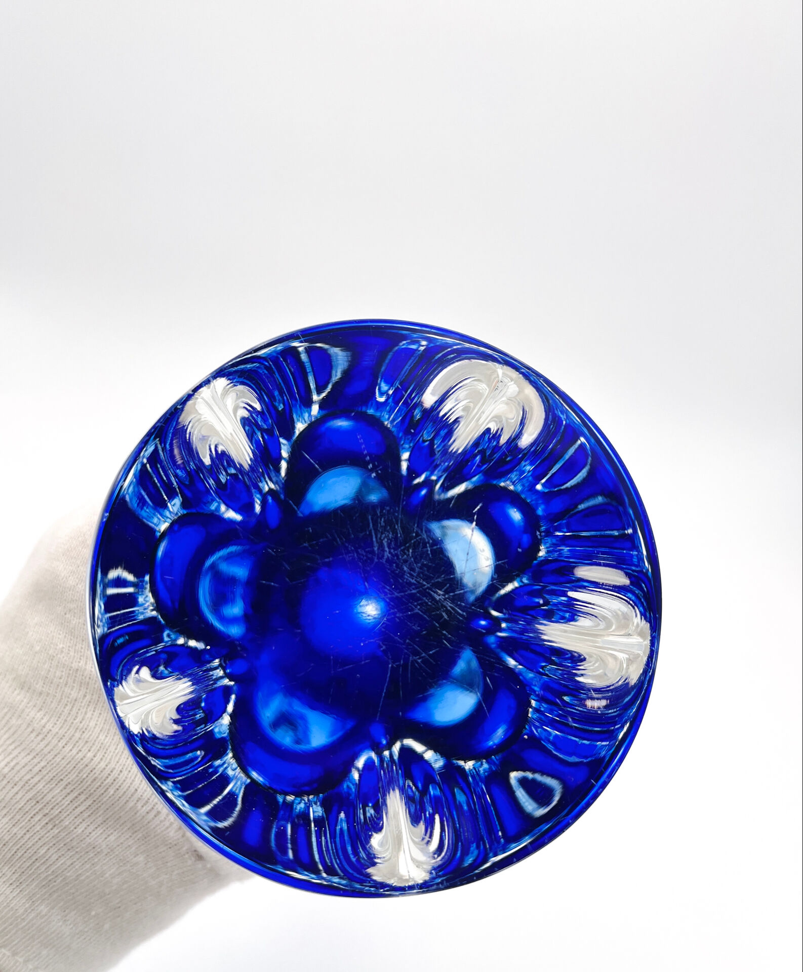 Sculptural vase - Josef Hospodka Chribska - Sommerso Blue - 1960