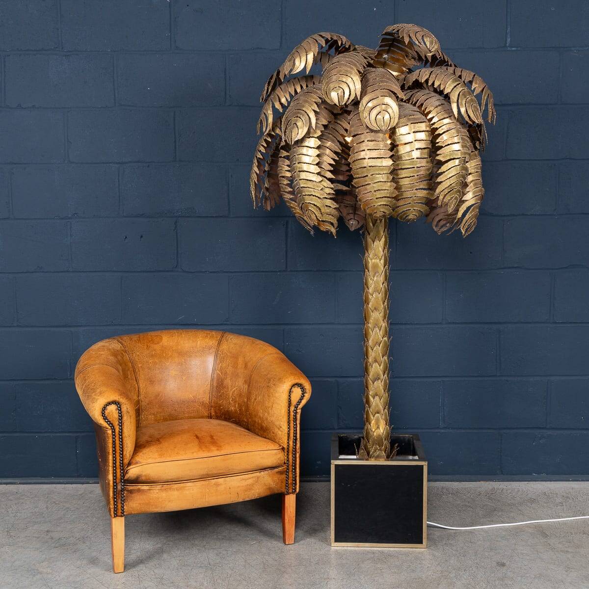 Lampadaire en palmier francaise du xxe siecle, christian techoueyres pour maison jansen