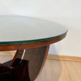 Art Deco Round Side Table in Rosewood Veneer, France, 1930s