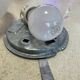 Half-globe ceiling light with speckled glass