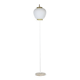 Floor lamp in opaline, lacquered metal and golden brass. 1950s.