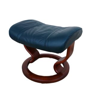 Repose-pieds/pouf en cuir vintage