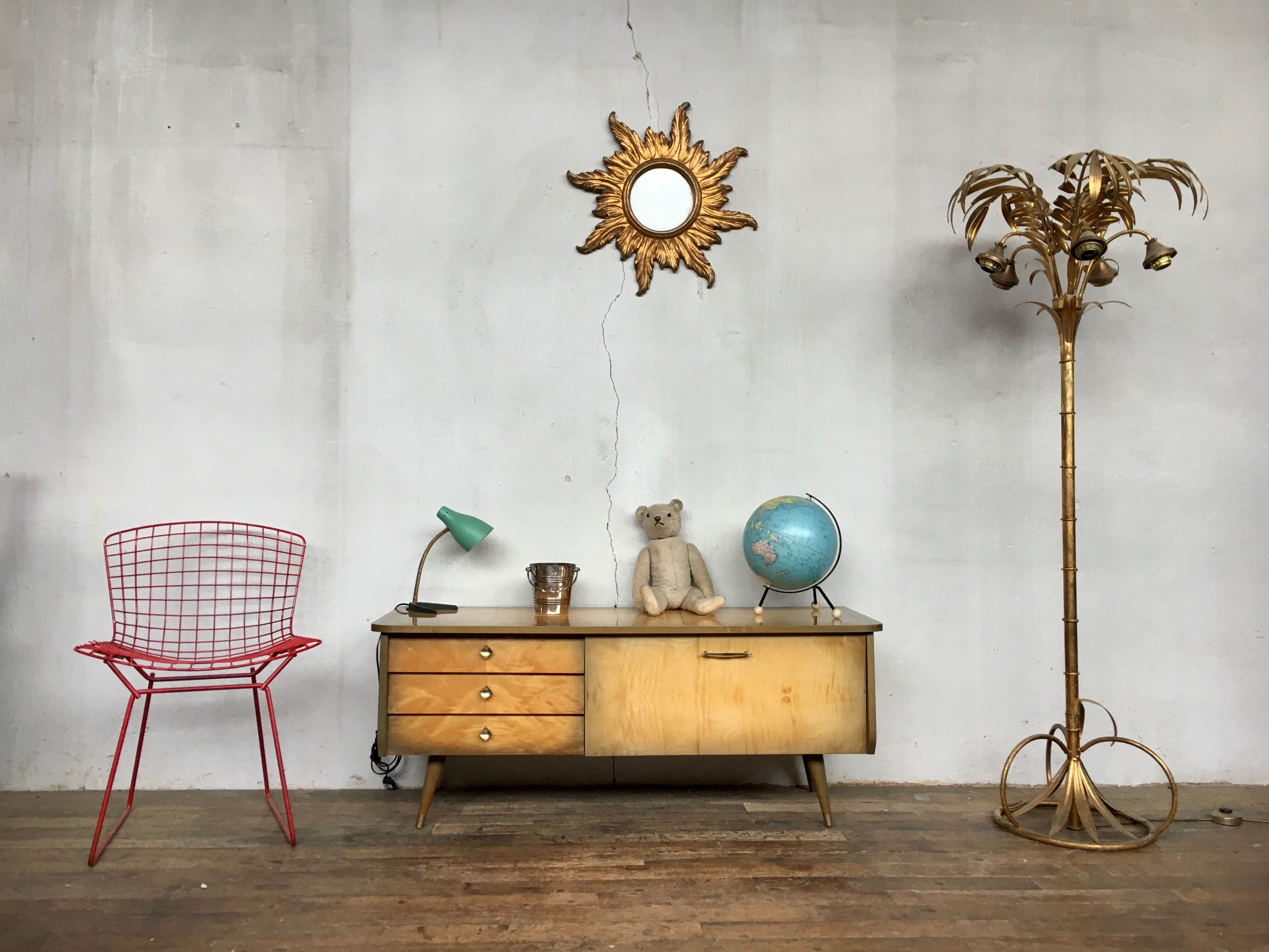 Enfilade meuble tv vintage pieds compas style scandinave