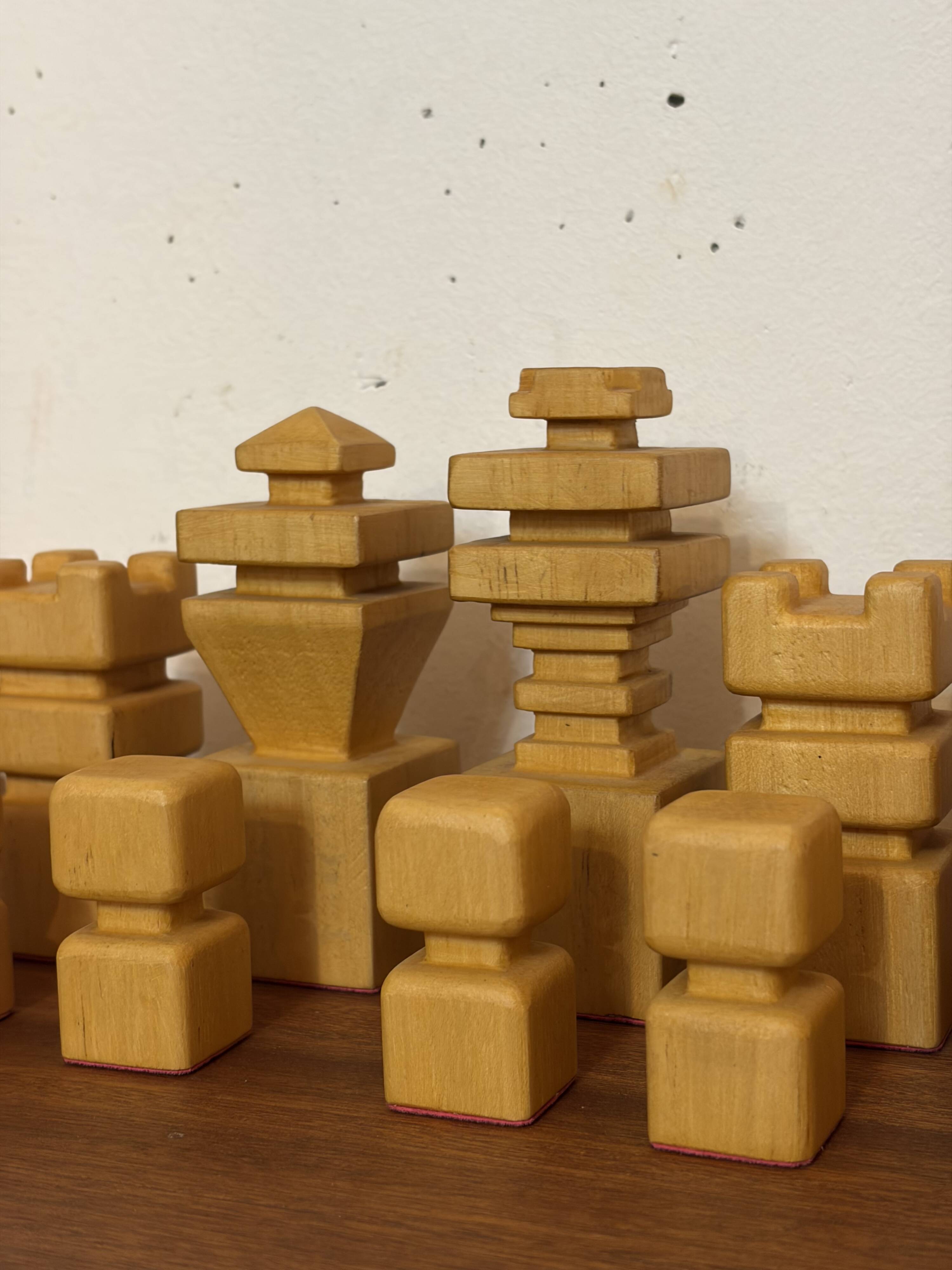 Wooden chess set, 1970