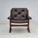 1970s, Norwegian armchair by Jon Hjortdal, furniture leather, bent wood.