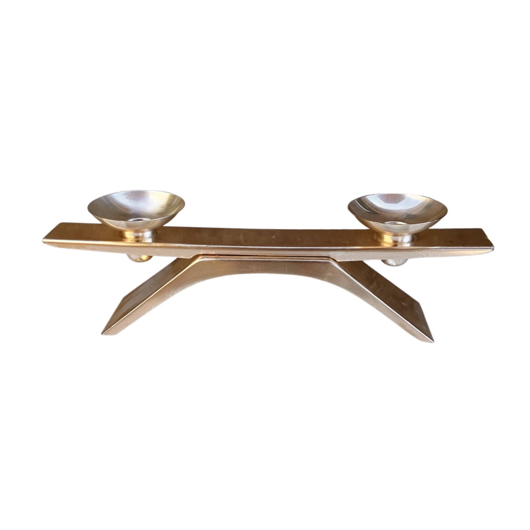 Silver-plated Ikora candlestick designed by K. Radtke WMF 1961