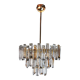 Venini two-tone chandelier, 3 levels, murano glass, Italy, 1970