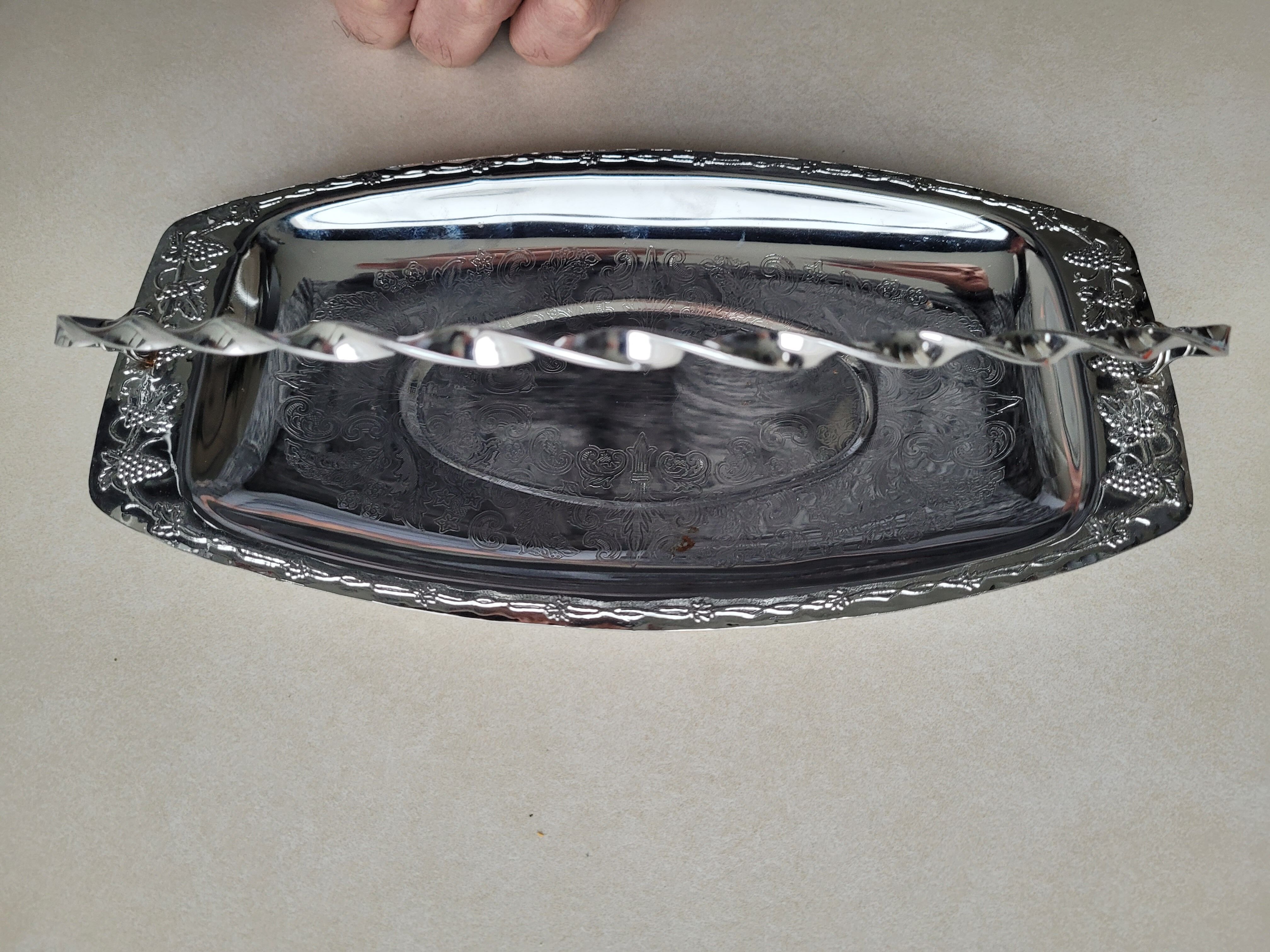 Stainless steel serving tray