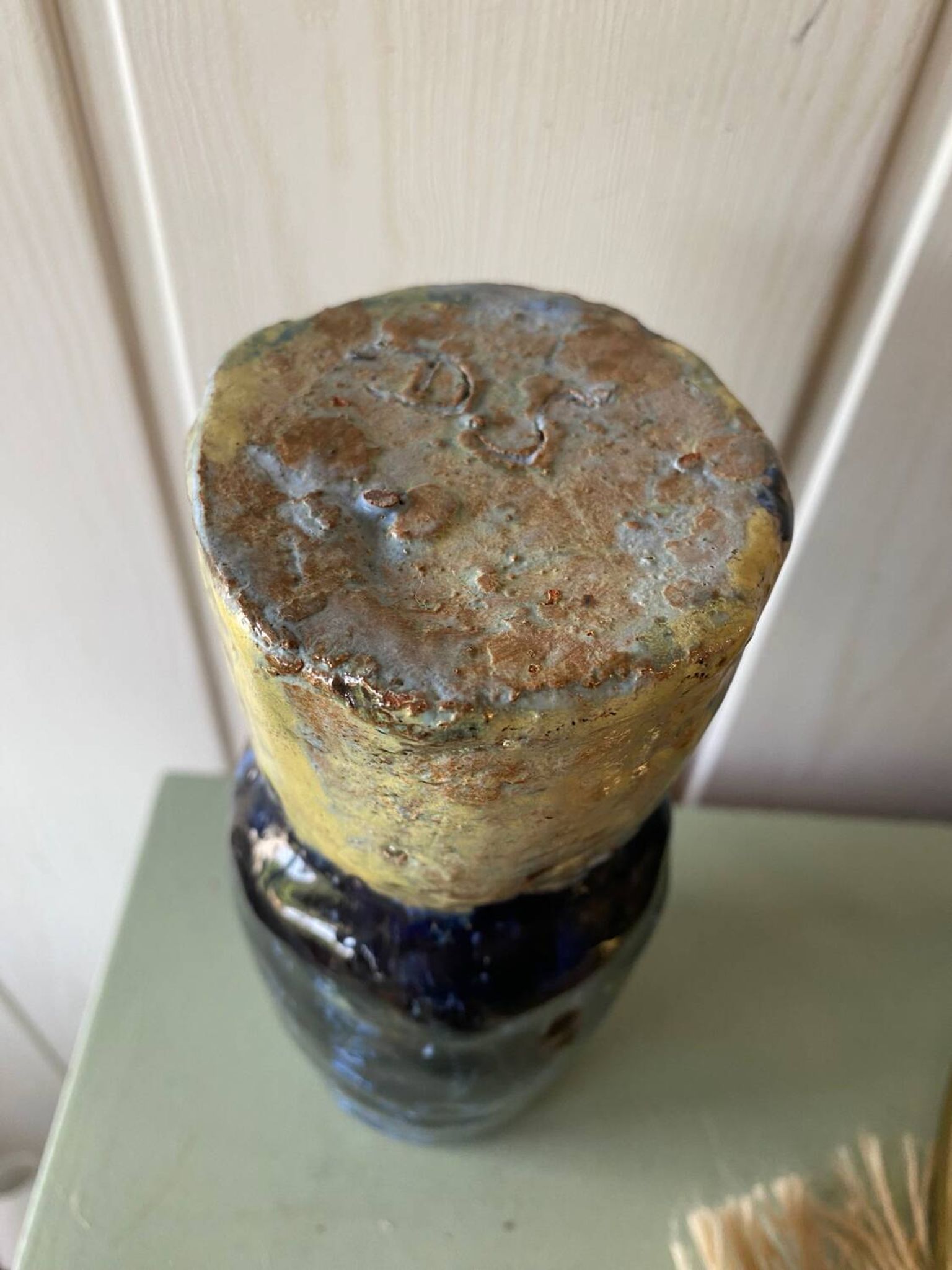 Signed terracotta vase