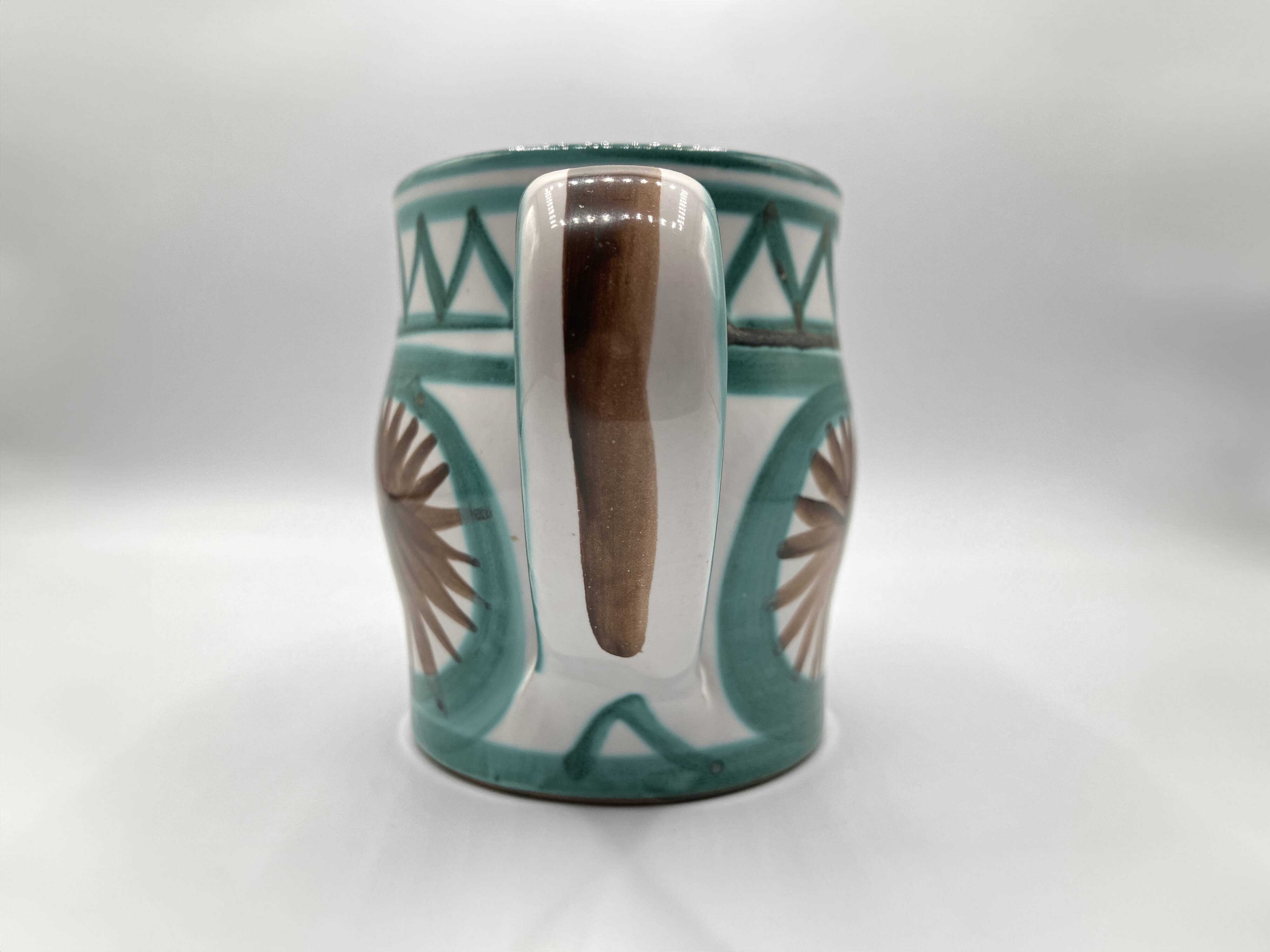 Ceramic mug by Robert Picault, 1960 Vallauris