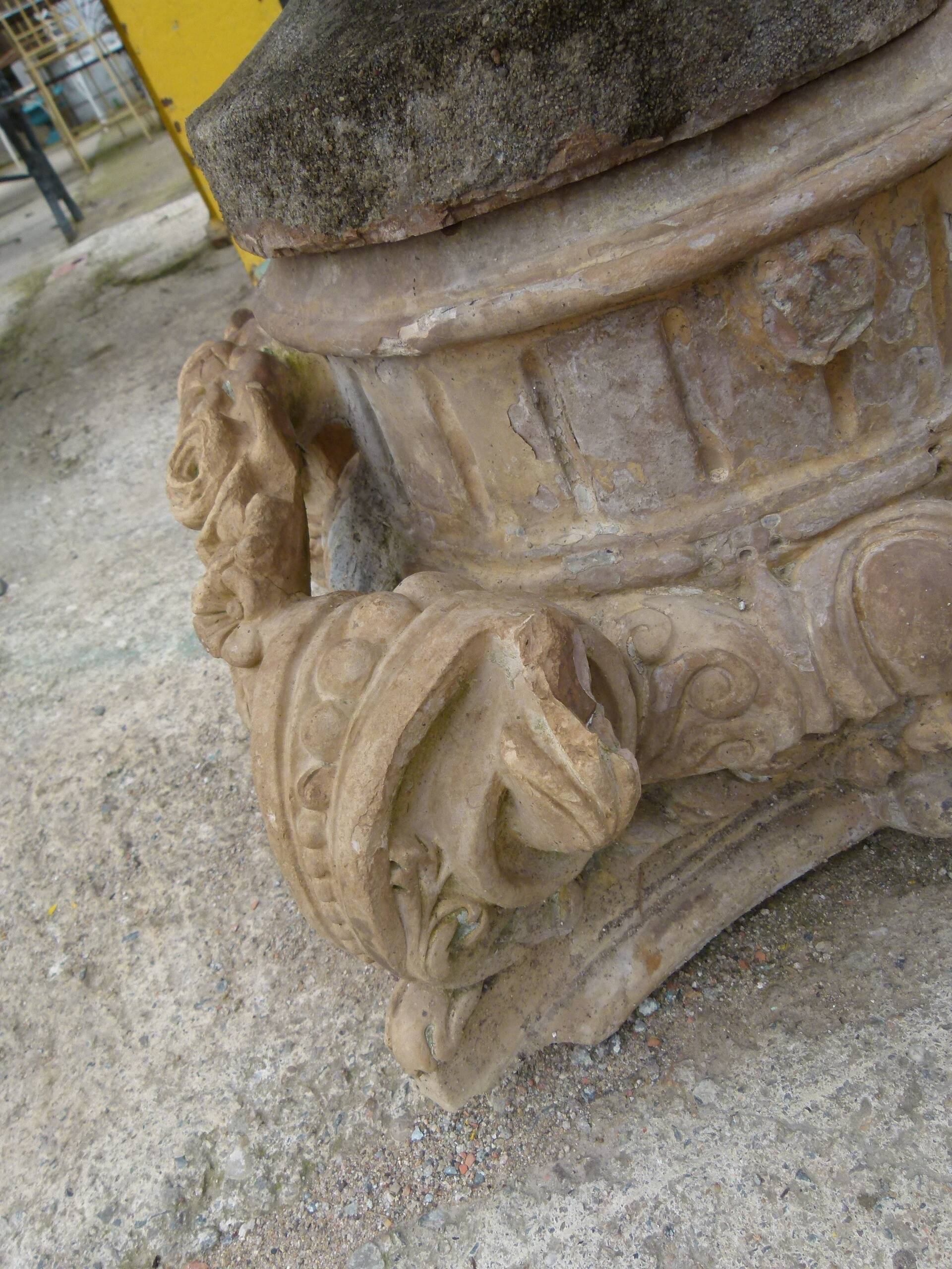 Stone and terracotta planter