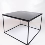 Coffee Table With Black Marble Top And Metal Frame