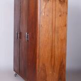Restored Bauhaus Wardrobe, by Hynek Gottwald, Walnut, Chrome, Czech, 1930s