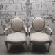 Lot de 2 fauteuils médaillon style Louis XVI