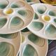 Set of 4 old oyster plates, SALINS pottery, France