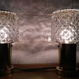 Lampes avec abat-jours en verre de Kamenický Šenov 1970s