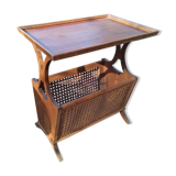 Porte revues  table hêtre canné 1960