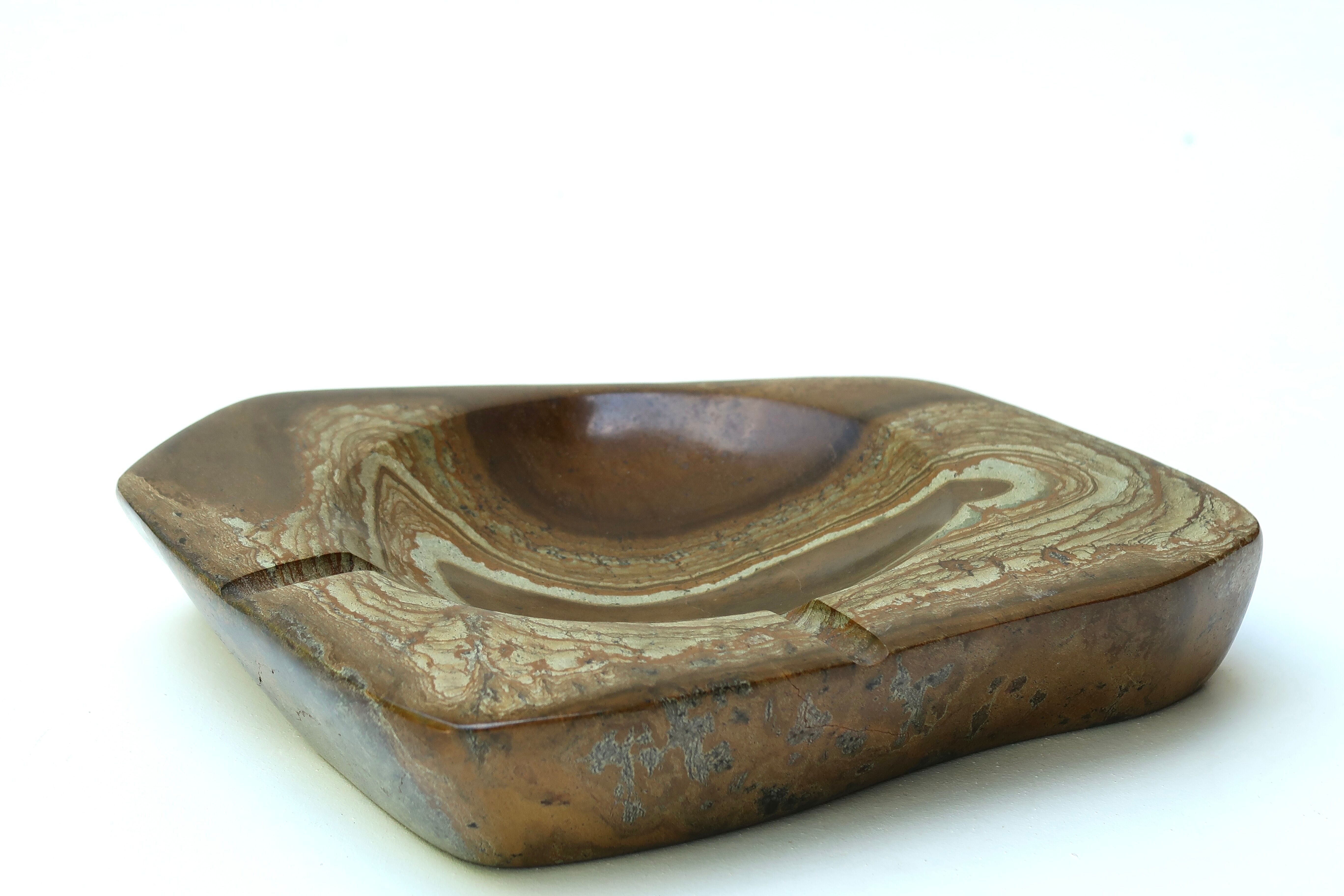 Carved stone ashtray, 70s