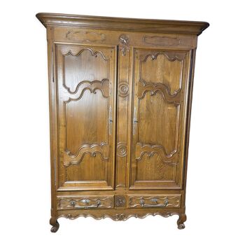 Rustic solid oak cabinet
