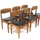 Set de 6 chaises en cuir, FDB Møbler, Danemark, 1960