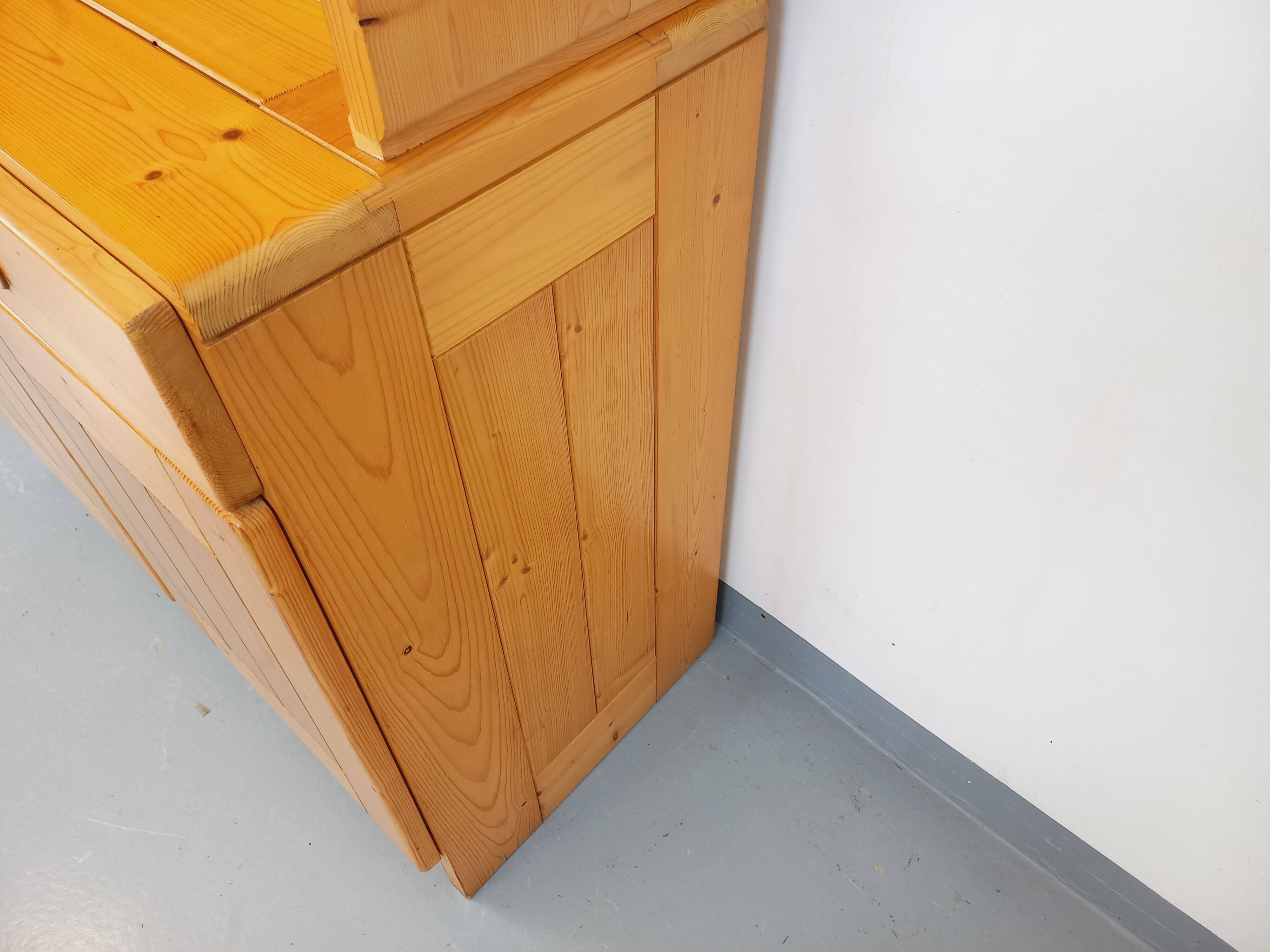 Charlotte Perriand Les Arcs vintage pine storage unit from the 60s 70s