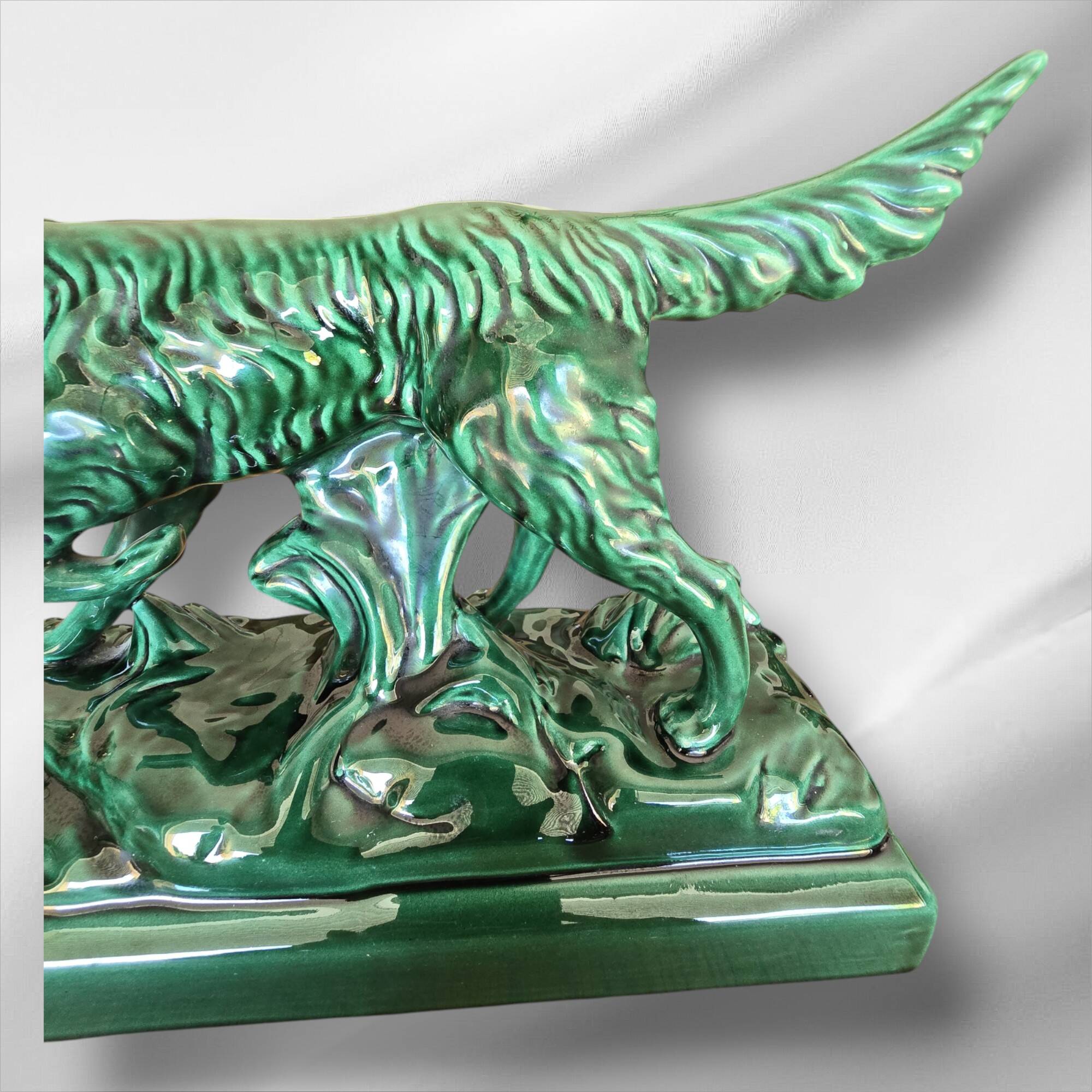 Large Art Deco Collectible Porcelain Irish Setter Sculpture