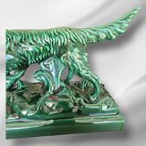 Grande sculpture de setter irlandais en porcelaine de collection Art déco