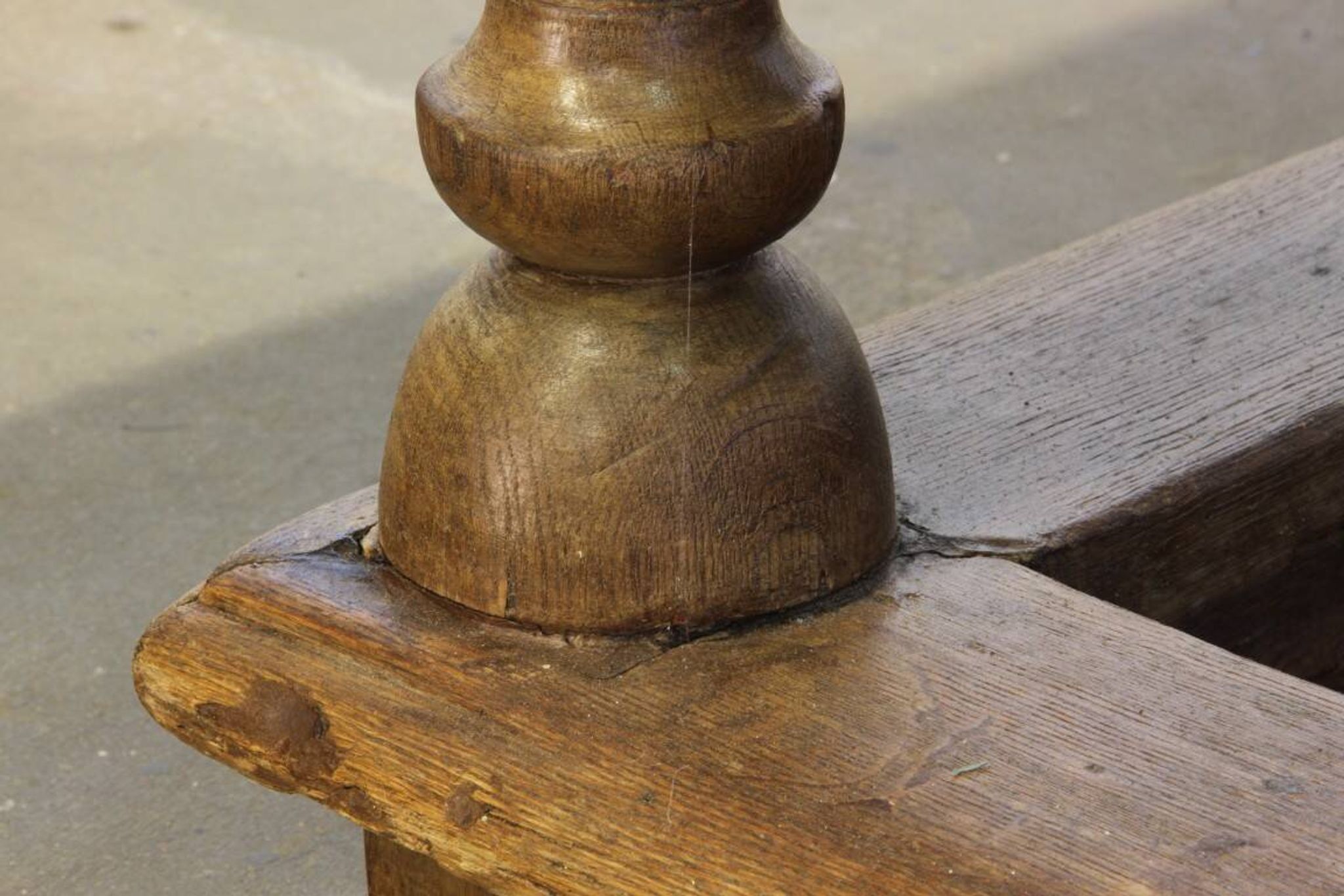 Baroque antique Nordic provincial oak table 1800s rustic farmhouse, rich patina