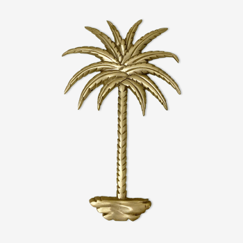 Applique Hollywood Regency en forme palmier, en alliage doré type laiton, des années 60 70.