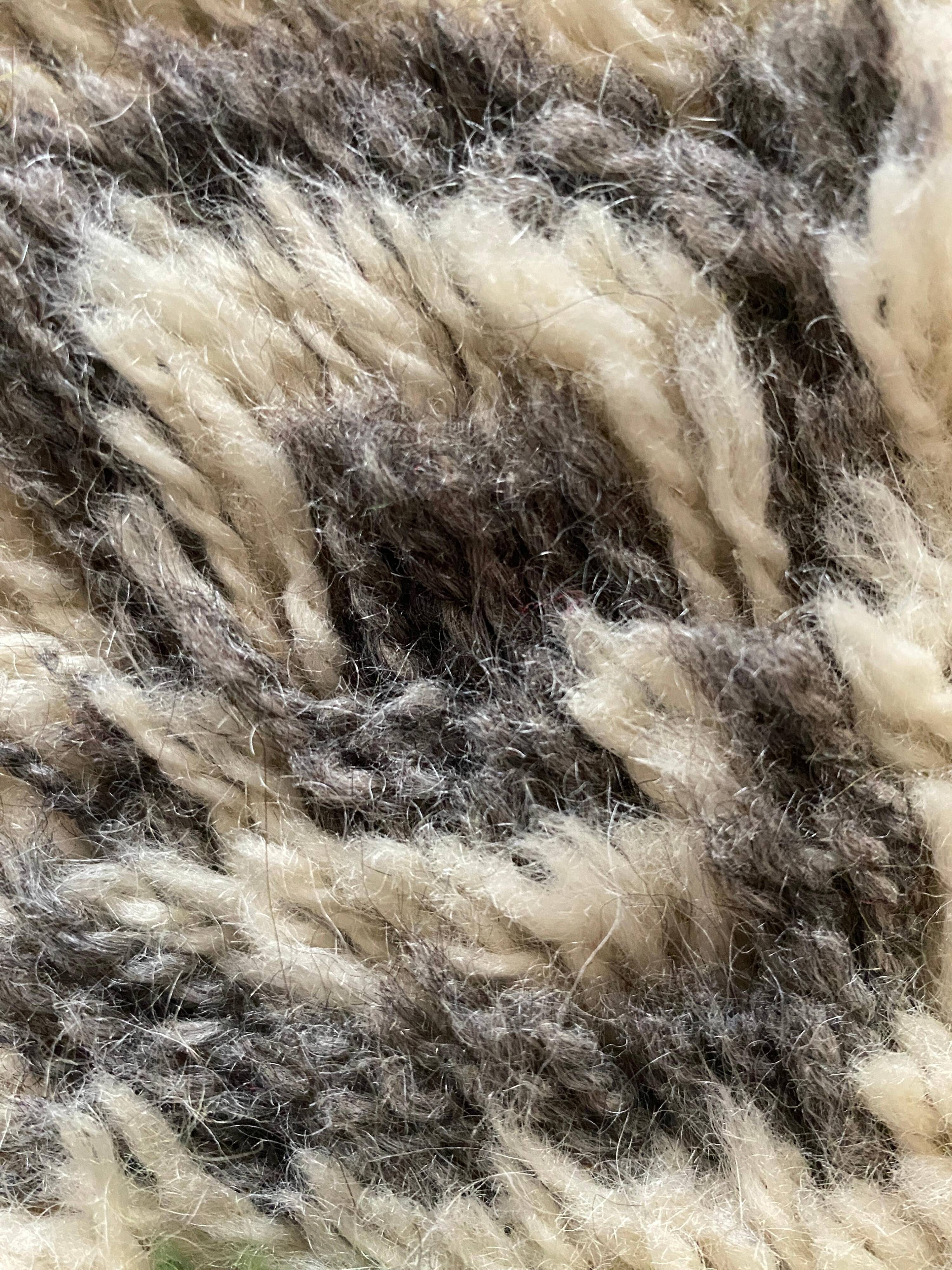 Mid-century Modern High Pile, Yellow, White, Green & Grey Rya Rug, Sweden, 1960s