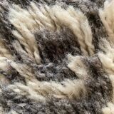 Mid-century Modern High Pile, Yellow, White, Green & Grey Rya Rug, Sweden, 1960s